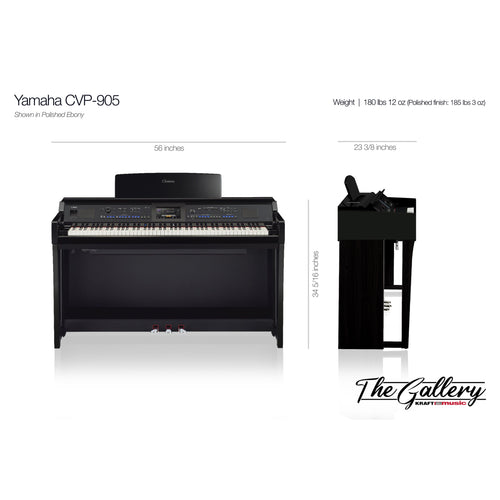 Yamaha Clavinova CVP-905 Digital Piano - Dimensions
