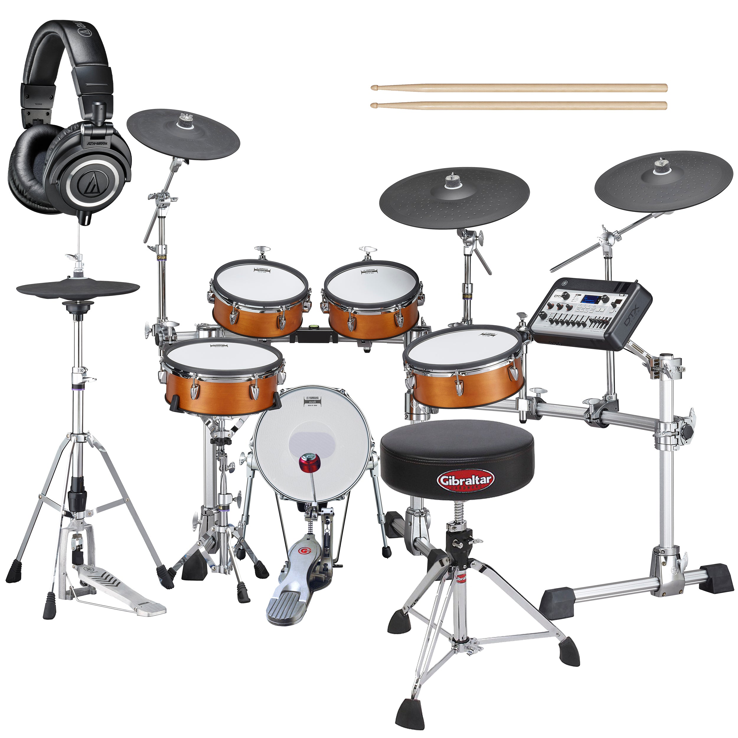 Yamaha DTX10K-M RW Electronic Drum Set - Real Wood DRUM ESSENTIALS BUNDLE