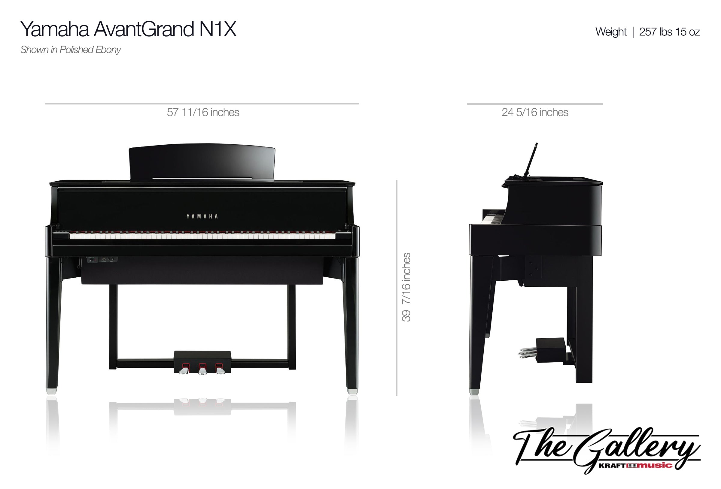 Yamaha AvantGrand N1X Hybrid Piano - Polished Ebony – Kraft Music