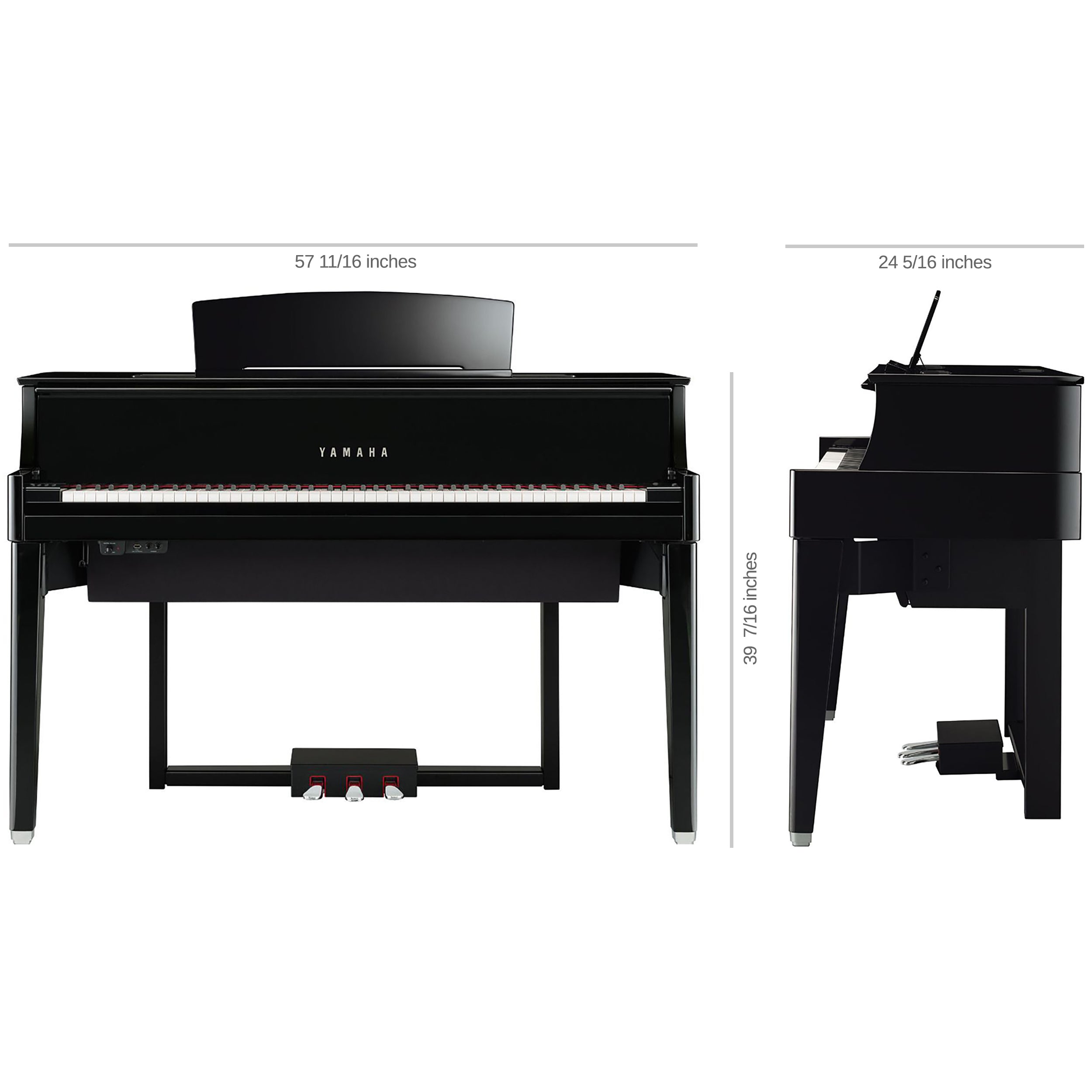 Yamaha AvantGrand N1X Hybrid Piano - Dimensions