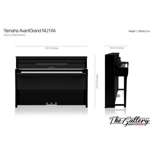 Yamaha AvantGrand NU1XA Hybrid Piano - Dimensions