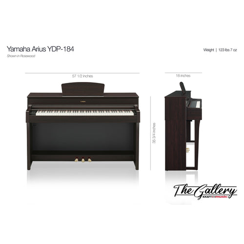 Yamaha Arius YDP-184 Digital Piano - Dimensions
