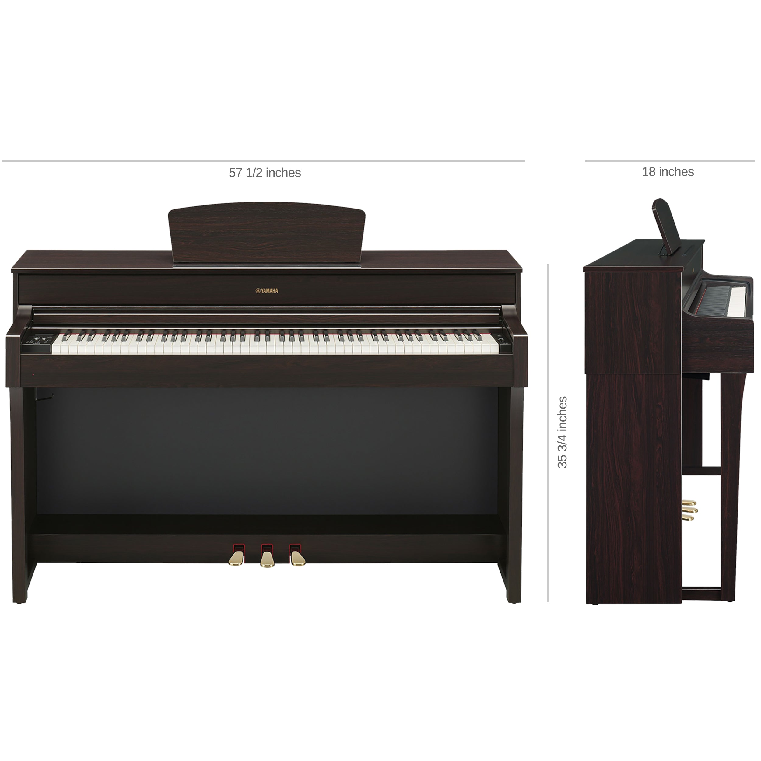 Yamaha Arius YDP-184 Digital Piano - Dimensions