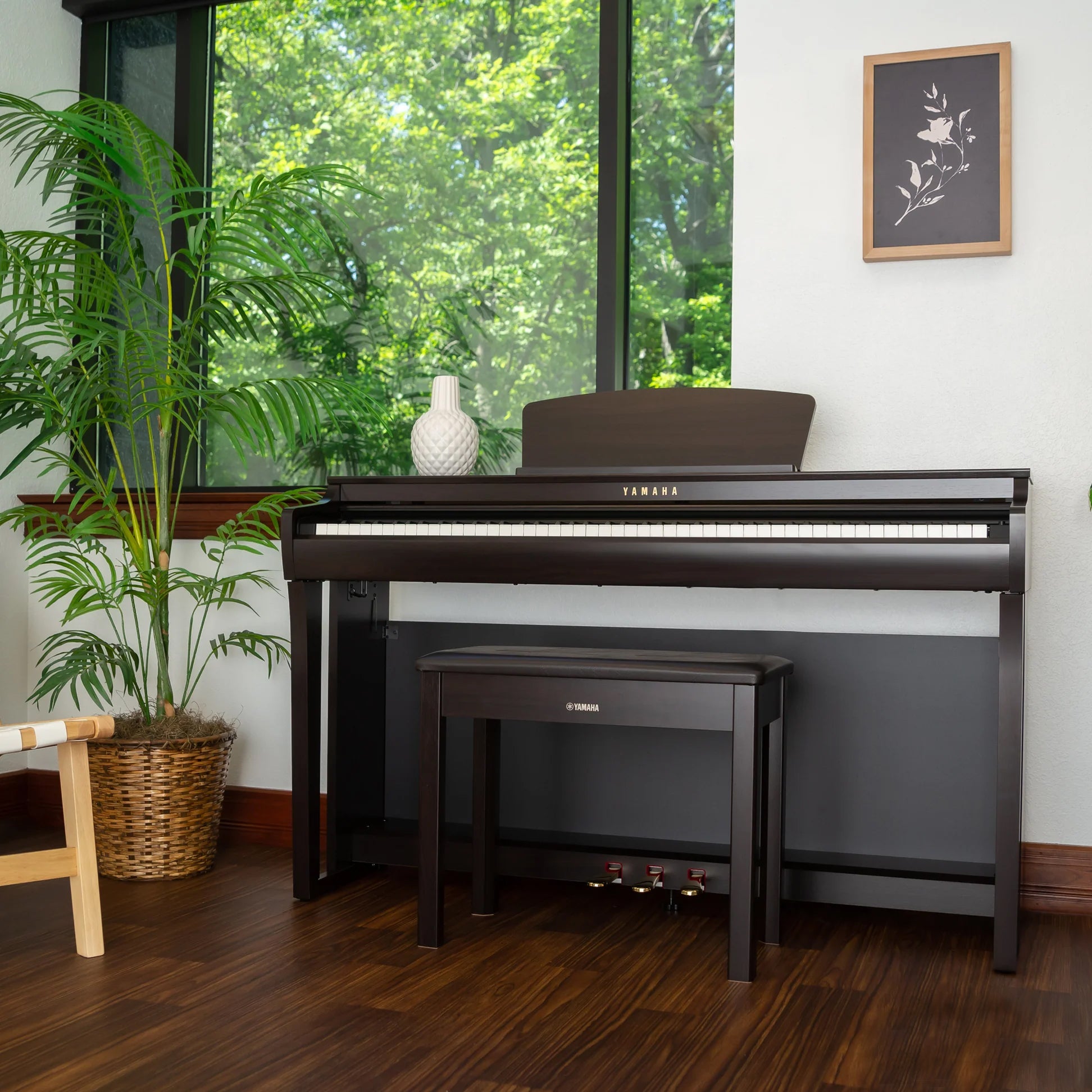 Yamaha Clavinova CLP-725 Digital Piano - Rosewood - in a stylish living room