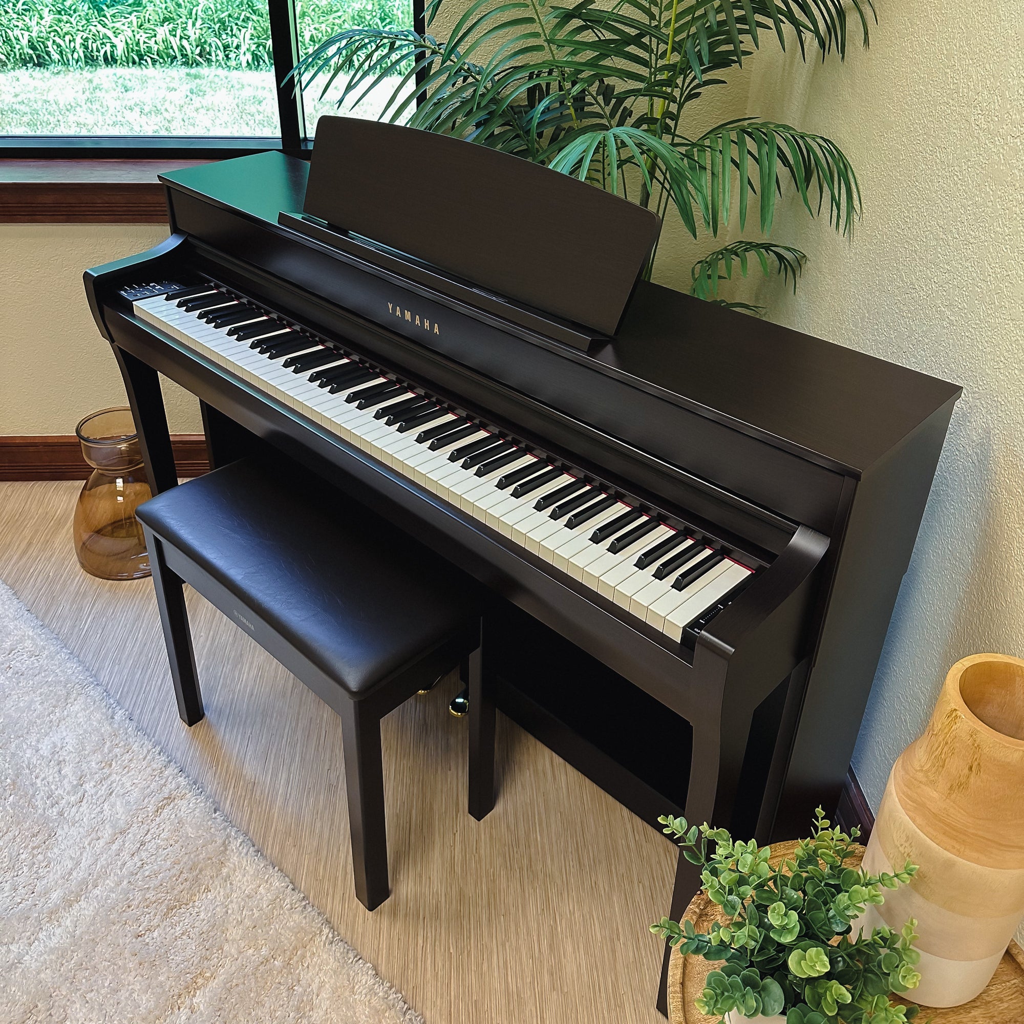 Yamaha Clavinova CLP-745 Digital Piano - Rosewood - in a stylish room