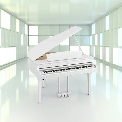 Yamaha Clavinova CLP-895GP Digital Piano - Polished White in a modern room