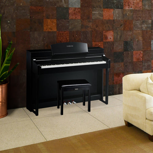 Yamaha Clavinova CSP-150 Digital Piano - Polished Ebony - in a hotel lobby