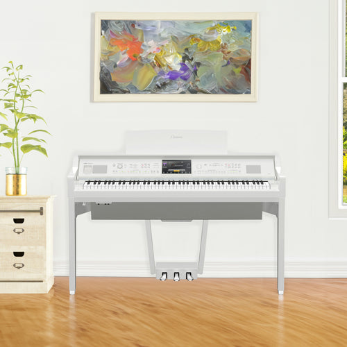 Yamaha Clavinova CVP-809 Digital Piano - Polished White - in a stylish apartment