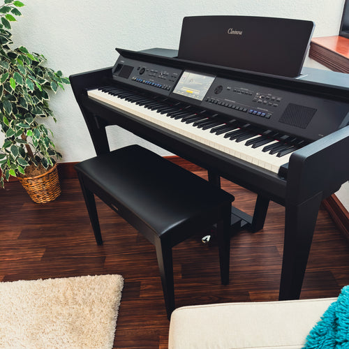 Yamaha Clavinova CVP-909 Digital Piano With Counterweight Keyboard and  Bench Matte Black