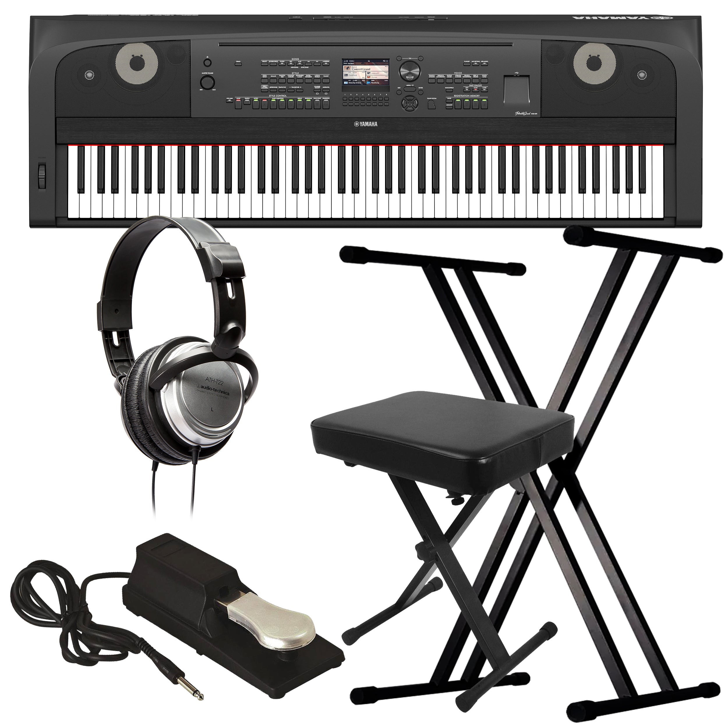 Yamaha DGX-670 Portable Grand Digital Piano - Black KEY ESSENTIALS BUNDLE