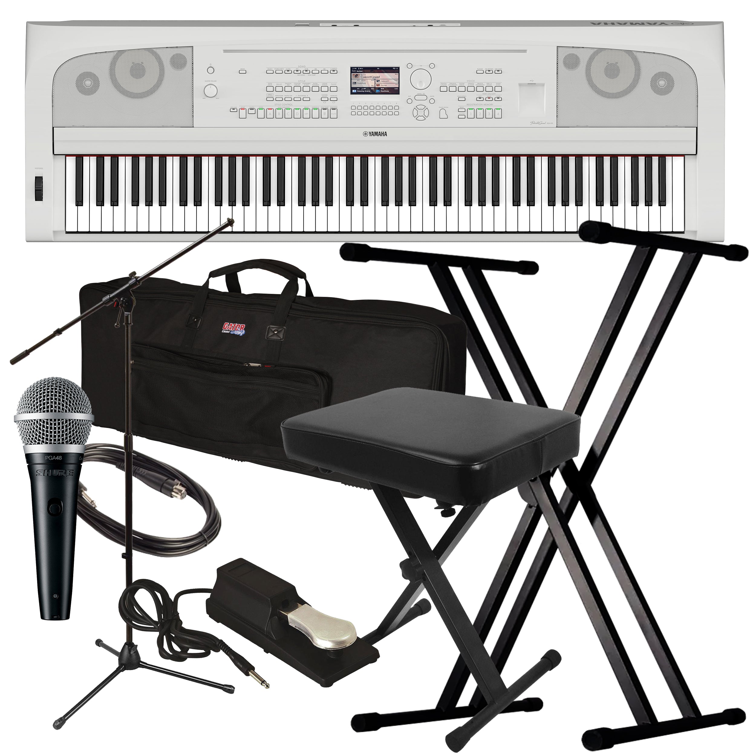 Yamaha DGX-670 Portable Grand Digital Piano - White STAGE