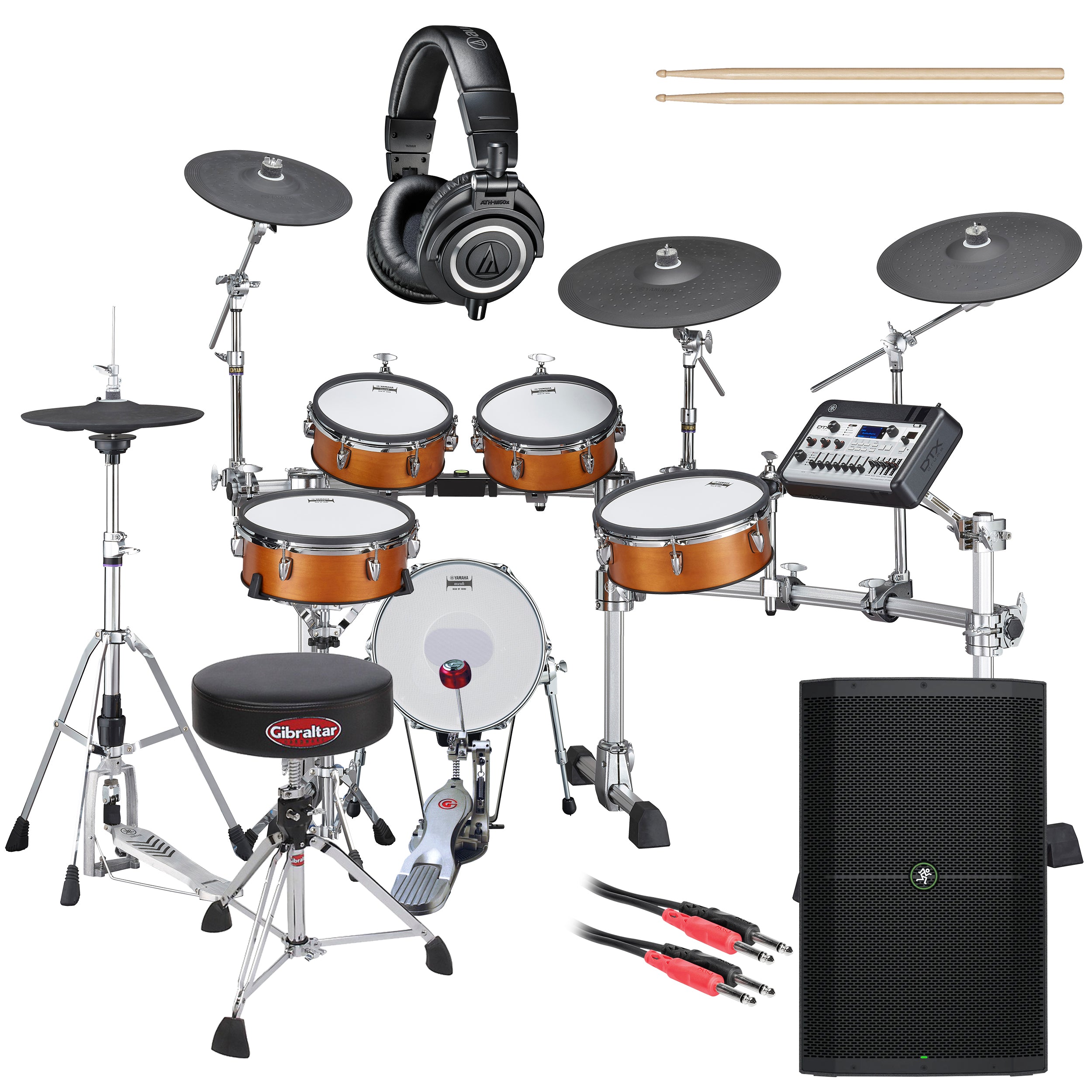 Yamaha DTX10K-M RW Electronic Drum Set - Real Wood COMPLETE DRUM BUNDLE