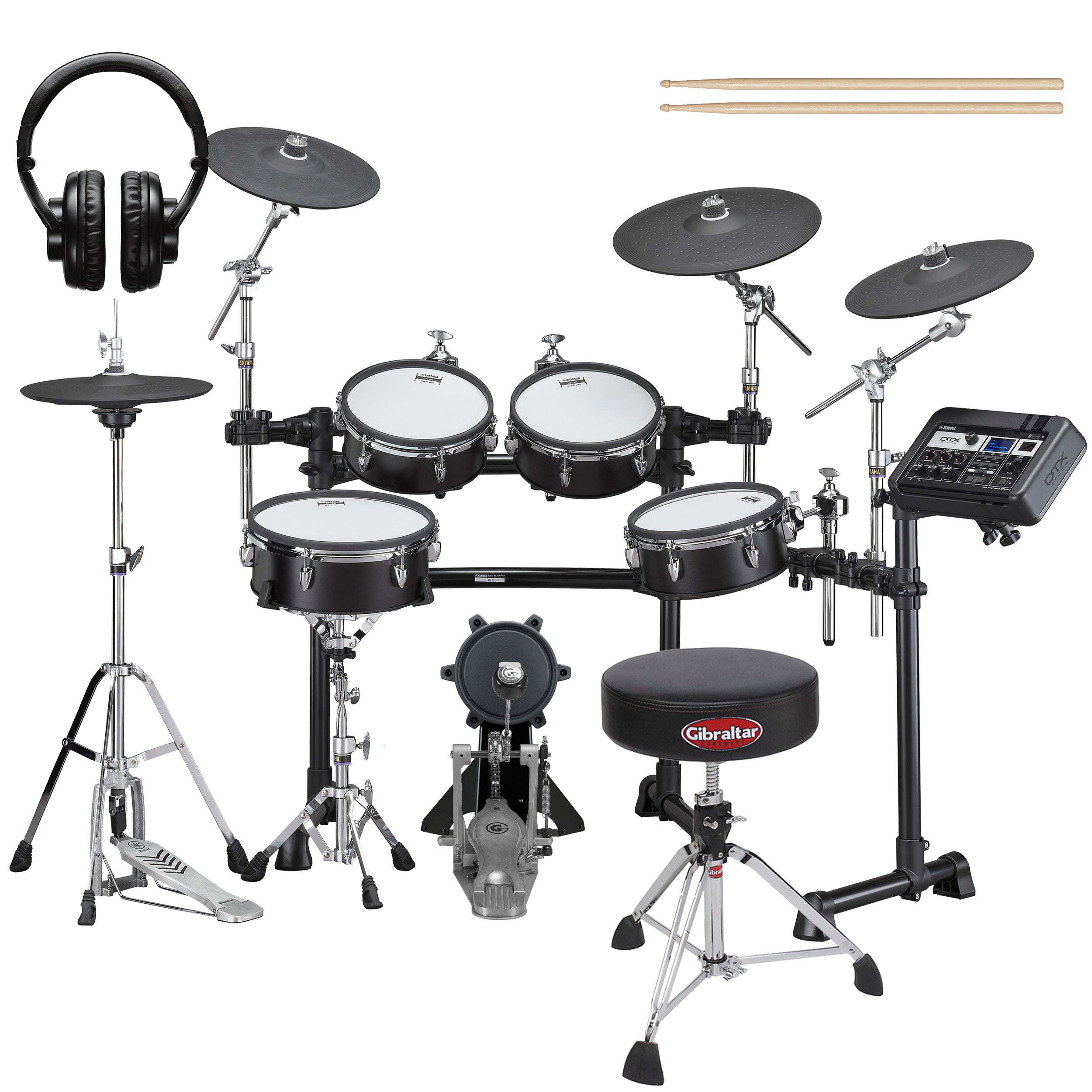 Yamaha DTX8K-M BF Electronic Drum Set - Black Forest DRUM ESSENTIALS BUNDLE