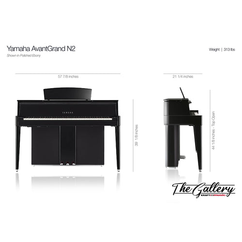 Yamaha AvantGrand N2 Hybrid Piano - Dimensions