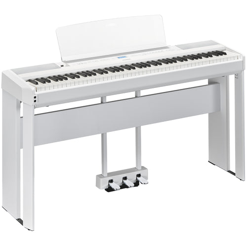 Yamaha P-525 Digital Piano - White - with stand and pedalboard