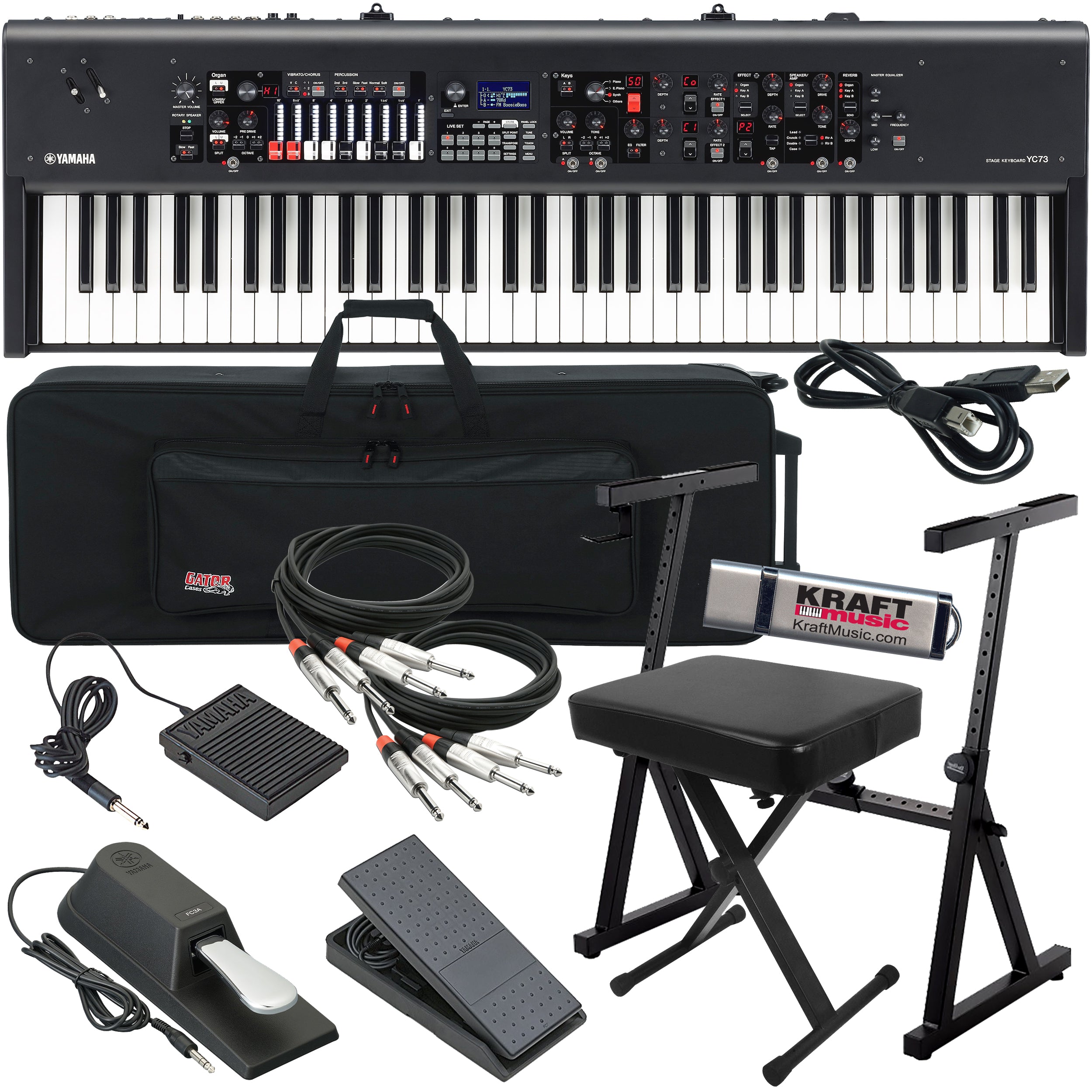 Yamaha YC73 73-Key Stage Keyboard and Organ STAGE RIG