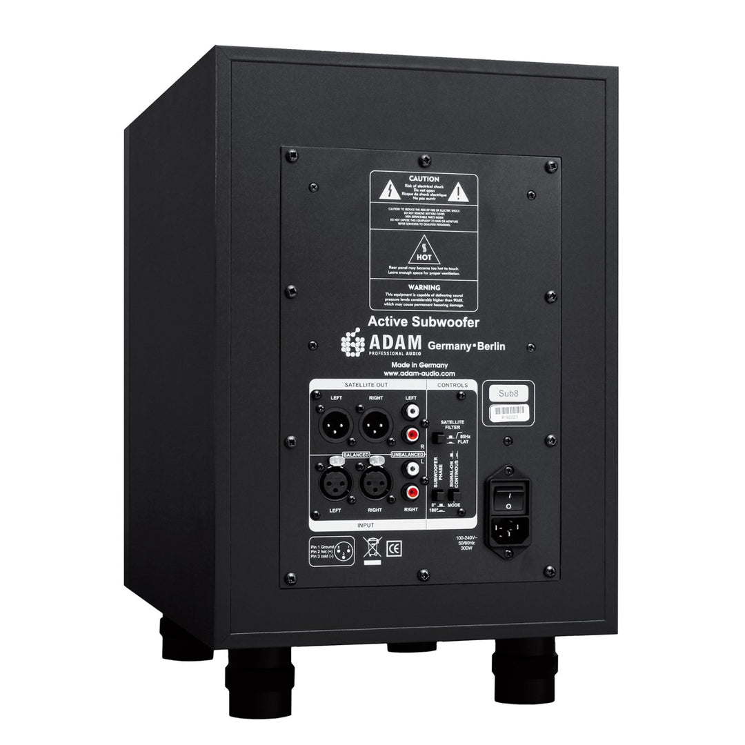 Adam Audio Sub8 8" Powered Subwoofer CABLE KIT Kraft Music