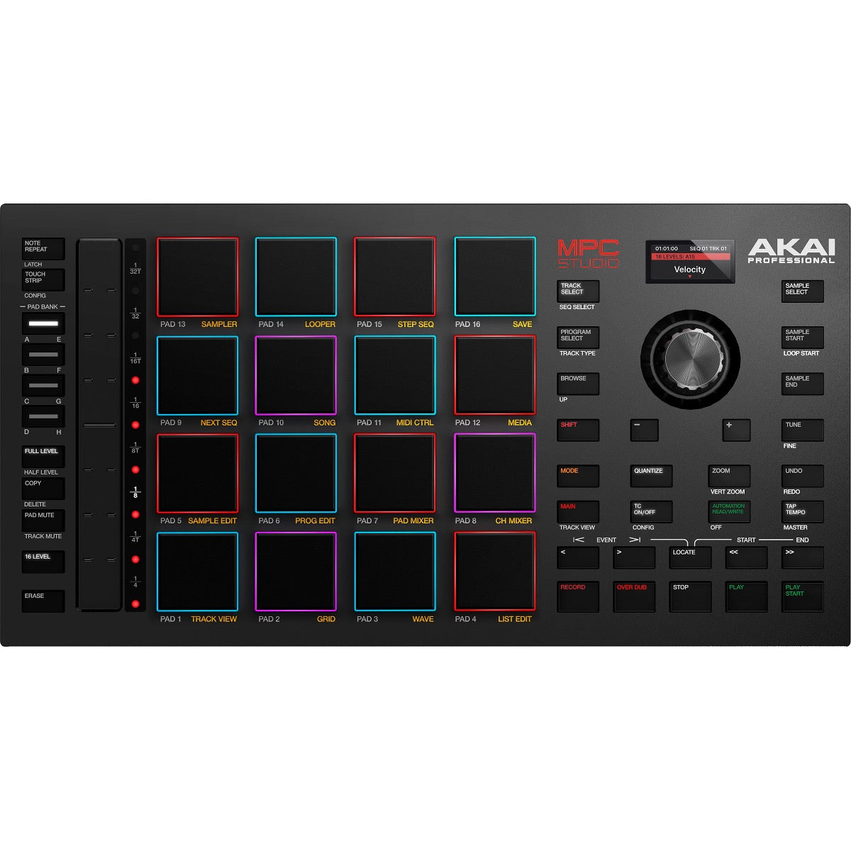 Top view of Akai Professional MPC Studio with MPC 2 Software