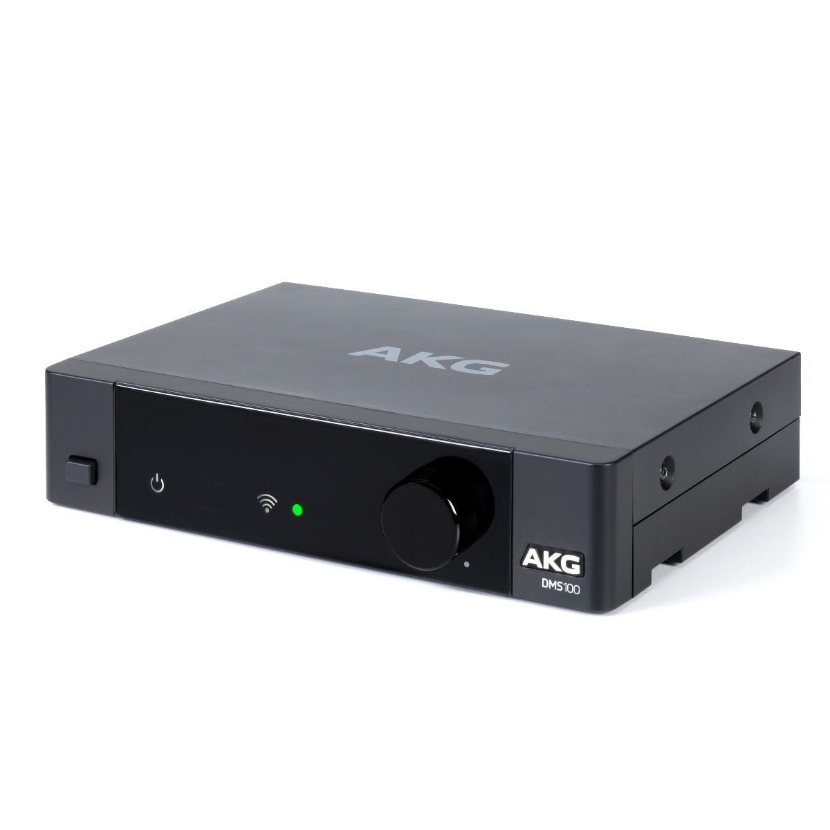 Angled image of the receiver for the AKG DMS100 Handheld Wireless Microphone System BONUS PAK