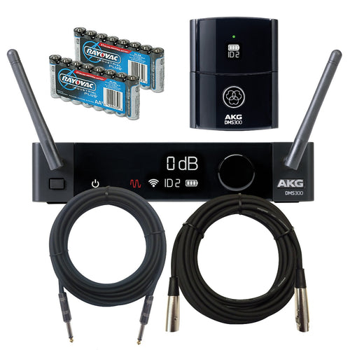 Image for the AKG DMS300 Wireless Instrument System BONUS PAK including the batteries and cables