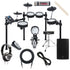 Collage of everything included with the Alesis Command Special Edition 8pc Mesh Kit Electronic Drum Set COMPLETE DRUM BUNDLE