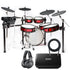 Collage of the components in the Alesis Strike Pro SE Electronic Drum Set MONITOR KIT bundle