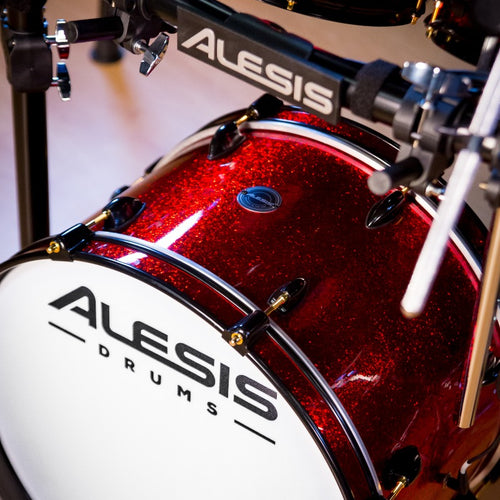 Alesis rack logo image strike pro se drum set

