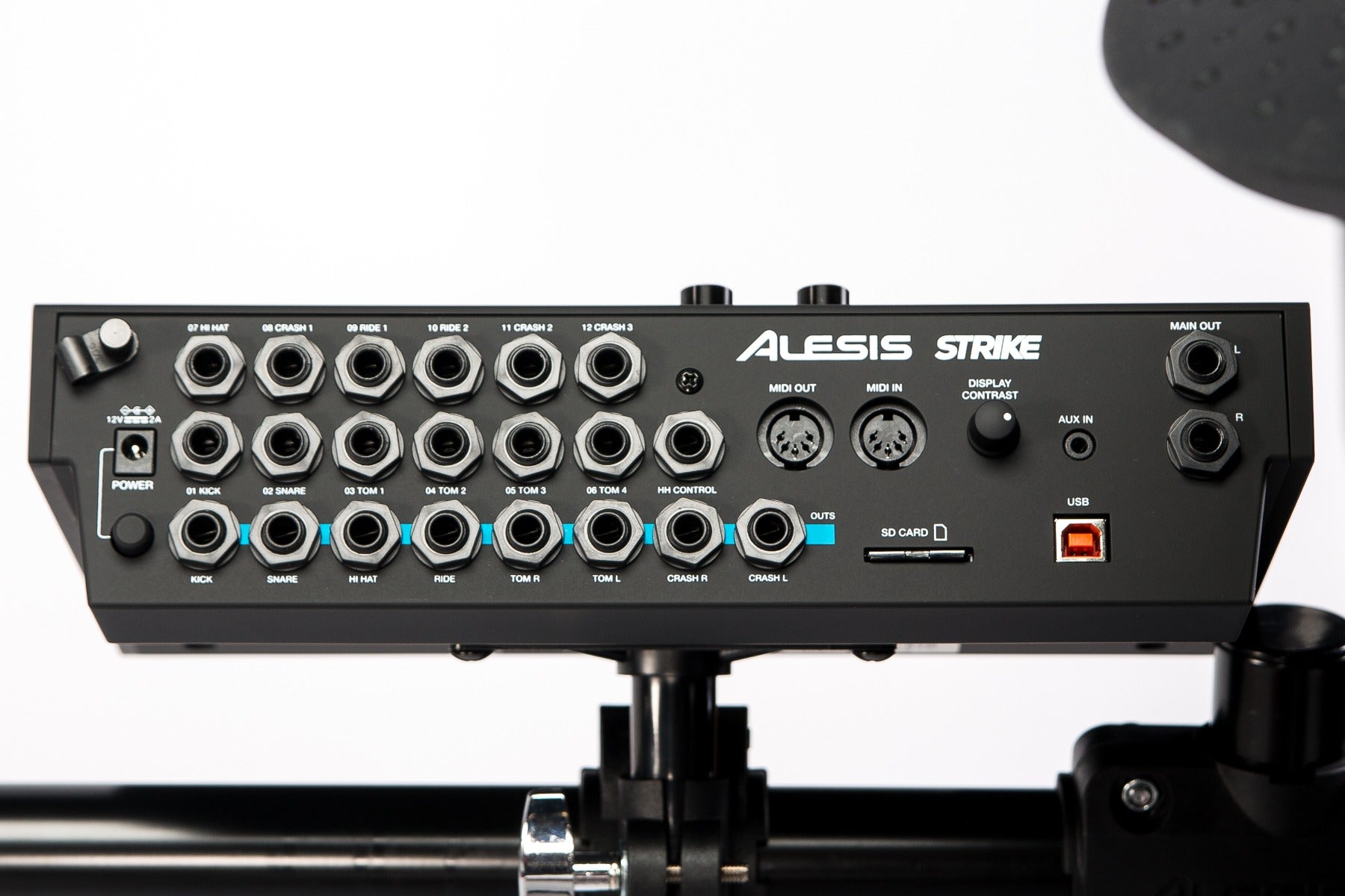Image of the Alesis Strike Pro Kit Special Edition Electronic Drum Set module rear view