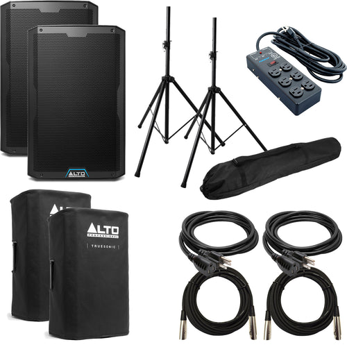 Collage image of the Alto TS415 15" 2-Way Powered Speaker STAGE RIG