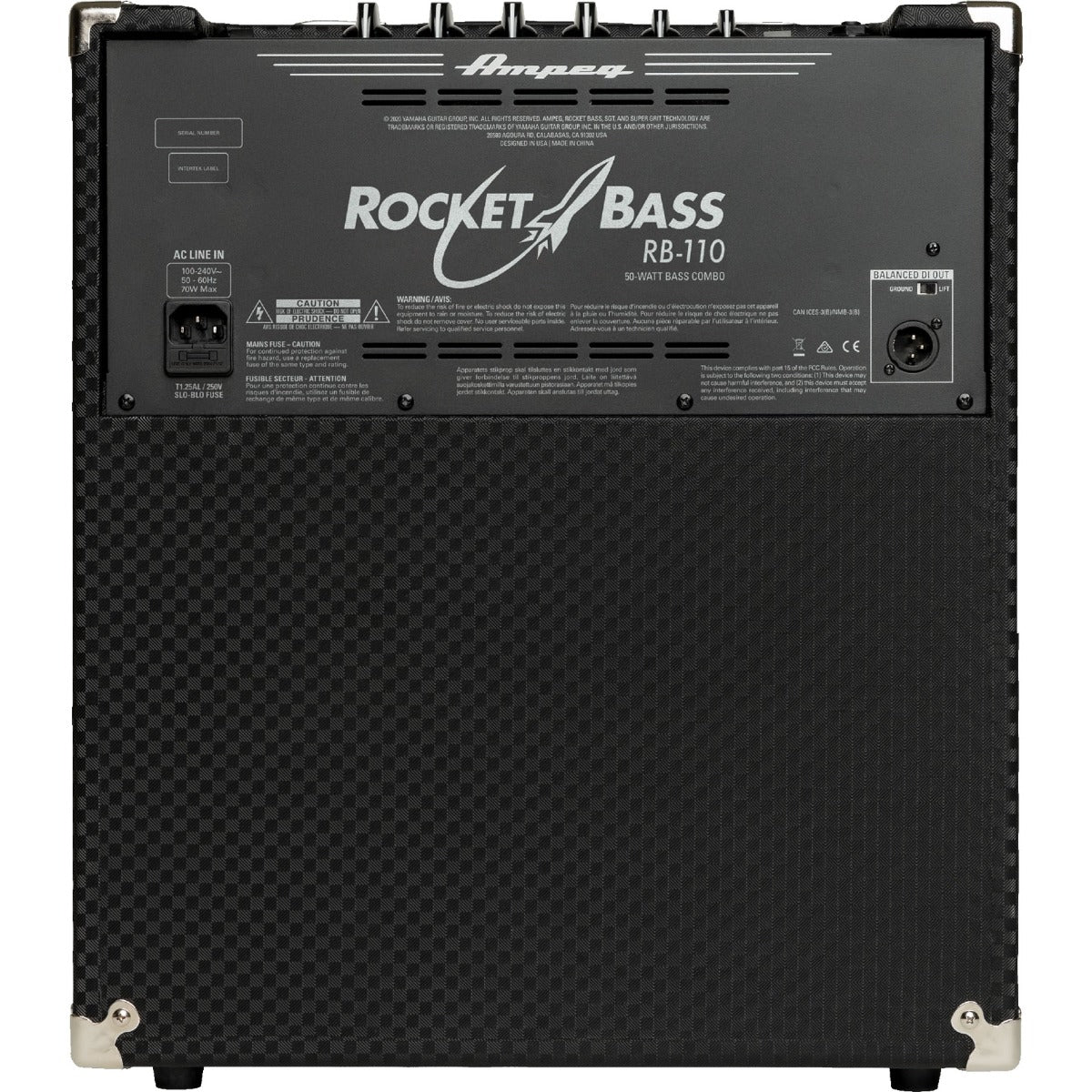 Rear view of Ampeg RB-110 Rocket Bass 110 50W 1x10" Bass Combo Amplifier