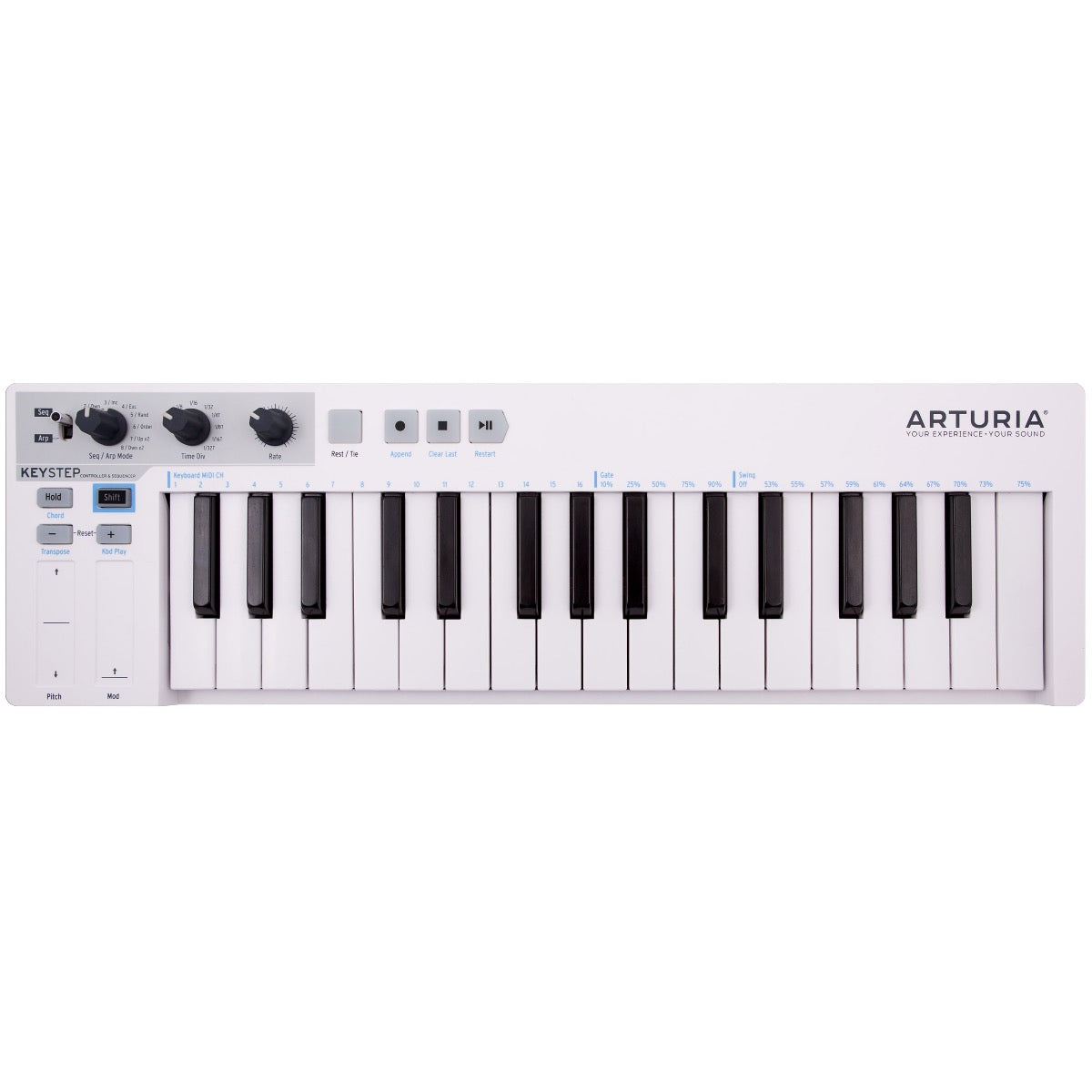 Top view of Arturia KeyStep Controller and Sequencer