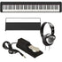 Collage of the components in the Casio CDP-S160 Compact Digital Piano - Black BONUS PAK bundle