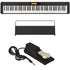 Collage of the components in the Casio CDP-S360 Compact Digital Piano - Black BONUS PAK bundle