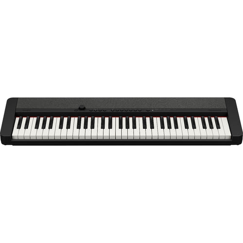 Perspective view of Casio Casiotone CT-S1 Portable Keyboard - Black showing top and front