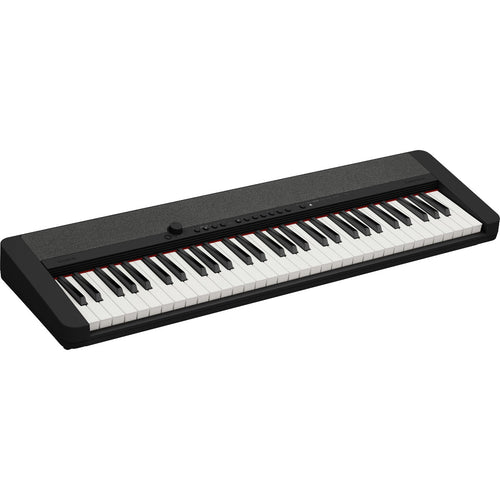 3/4 view of Casio Casiotone CT-S1 Portable Keyboard - Black showing top, front and left side