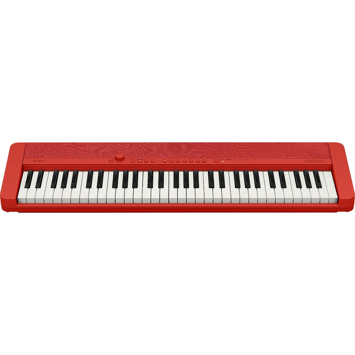 Perspective view of Casio Casiotone CT-S1 Portable Keyboard - Red showing top and front