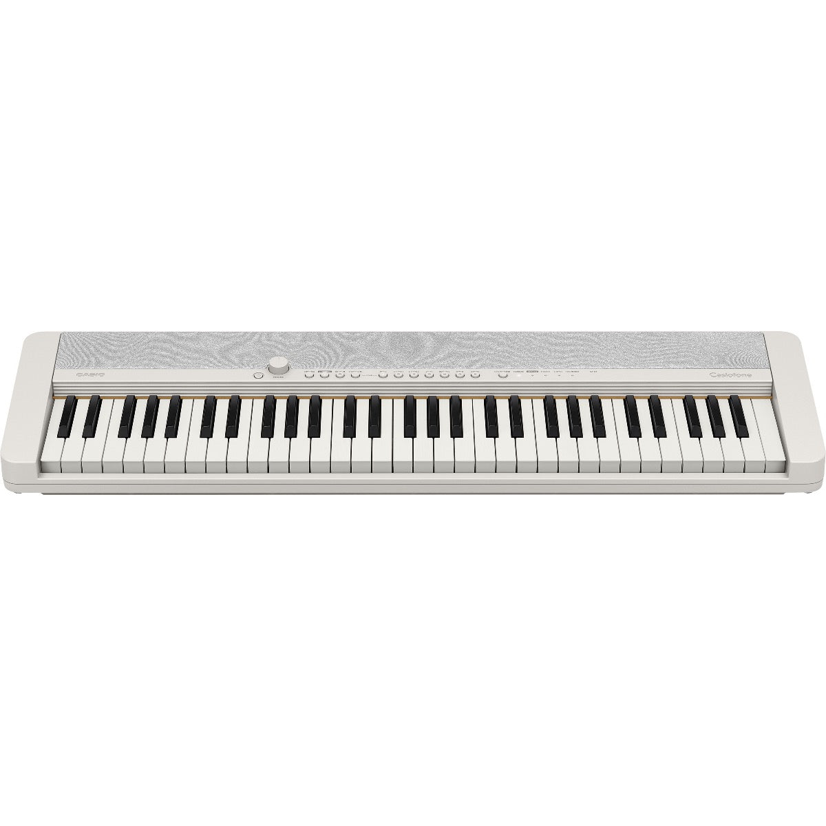 Perspective view of Casio Casiotone CT-S1 Portable Keyboard - White showing top and front