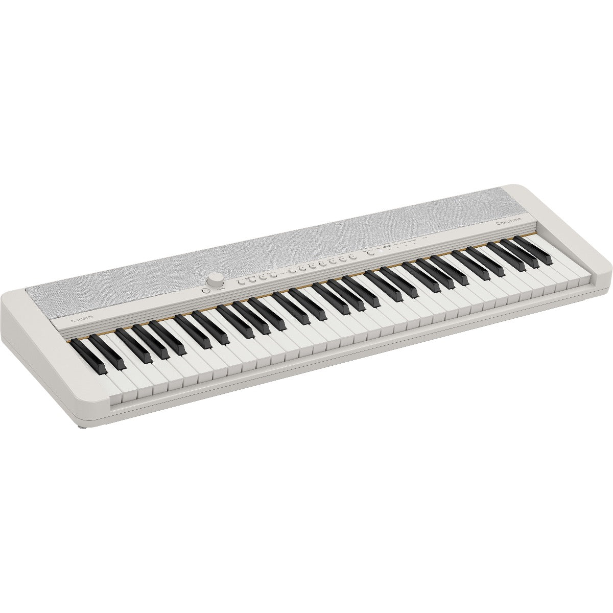 3/4 view of Casio Casiotone CT-S1 Portable Keyboard - White showing top, front and left side