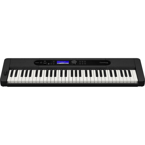 Perspective view of Casio Casiotone CT-S400 Portable Keyboard - Black showing top and front