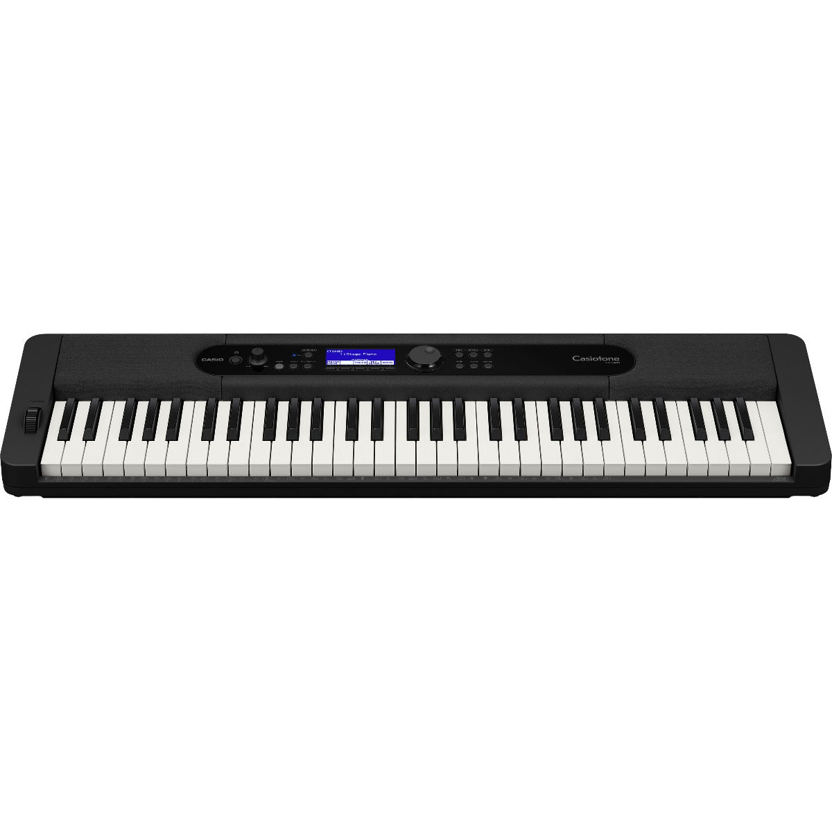 Perspective view of Casio Casiotone CT-S400 Portable Keyboard - Black showing top and front