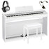 Collage of items in the Casio Privia PX-870 Digital Piano - White COMPLETE HOME BUNDLE