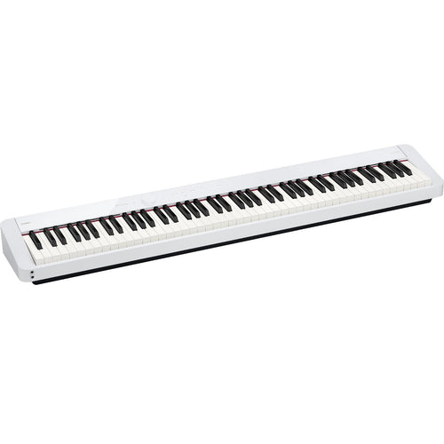 3/4 view of Casio Privia PX-S1100 Digital Piano - White showing top, front and left side