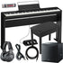 Collage of the Casio PX-S5000BK Digital Piano  - Black COMPLETE HOME BUNDLE PLUS SUBWOOFER showing included components