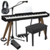 Collage of the Casio PX-S7000 Digital Piano - Black COMPLETE HOME BUNDLE showing included components