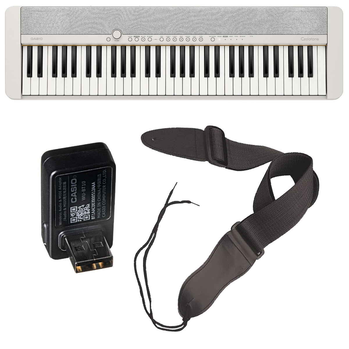 Casio Casiotone CT-S1 Portable Keyboard - White WIRELESS PAK