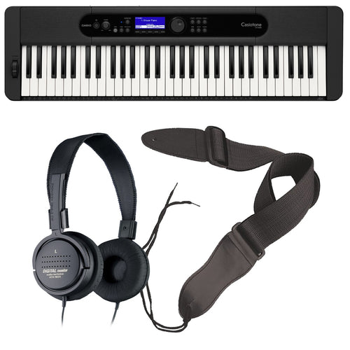 Collage image of the Casio Casiotone CT-S400 Portable Keyboard - Black BONUS PAK bundle