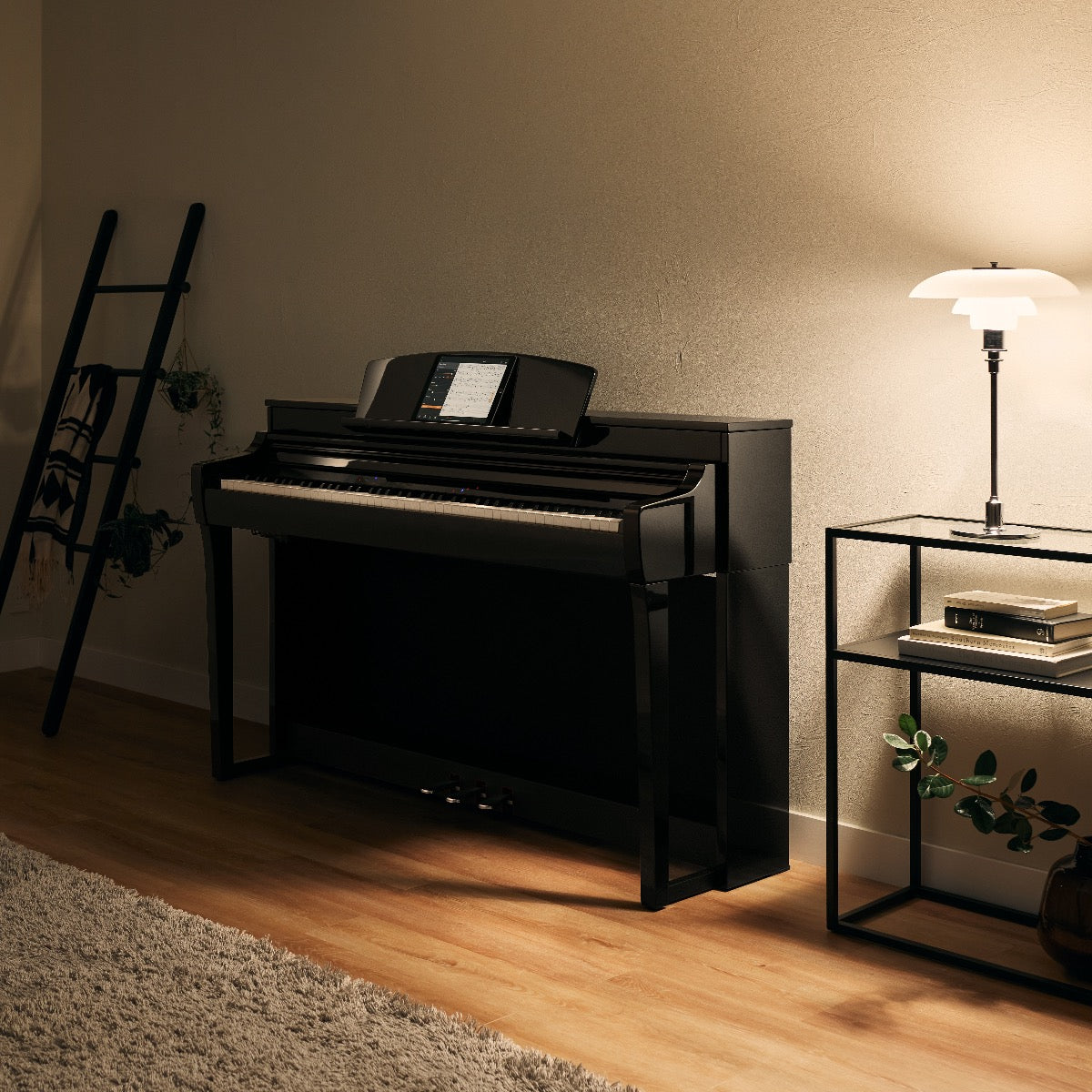 Yamaha Clavinova CSP255PE Digital Piano with Bench - Polished Ebony, View 1