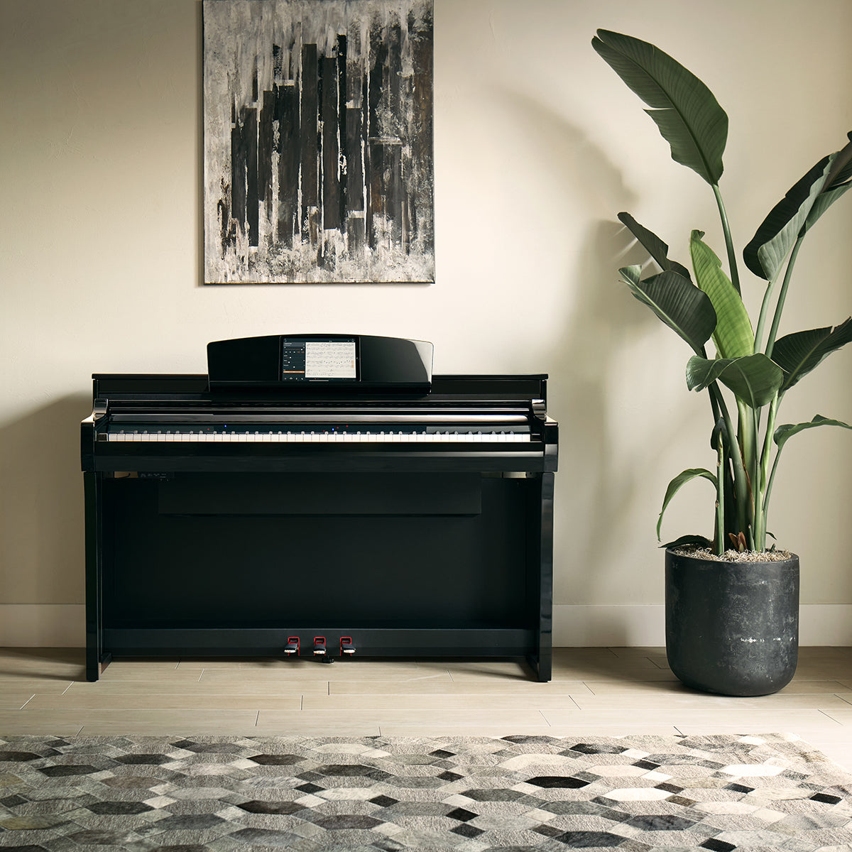Yamaha Clavinova CSP275PE Digital Piano with Bench - Polished Ebony - Style shot
