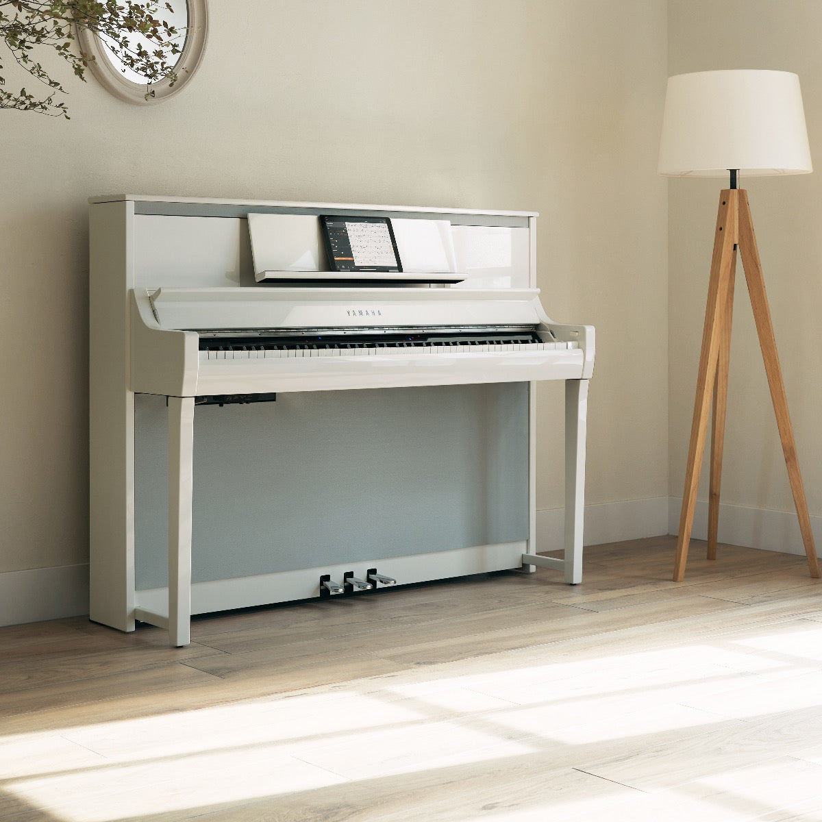 Yamaha Clavinova CSP295PWH Digital Piano with Bench - Polished White, View 1