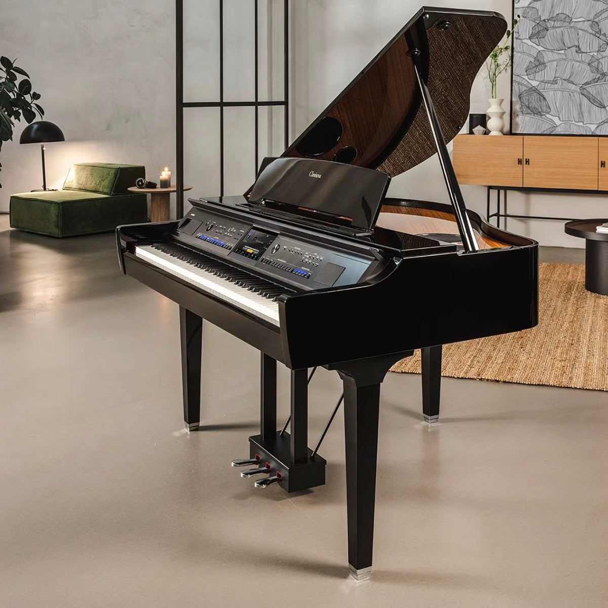 Yamaha Clavinova CVP-909GP Digital Grand Piano - Polished Ebony - Style Shot 1